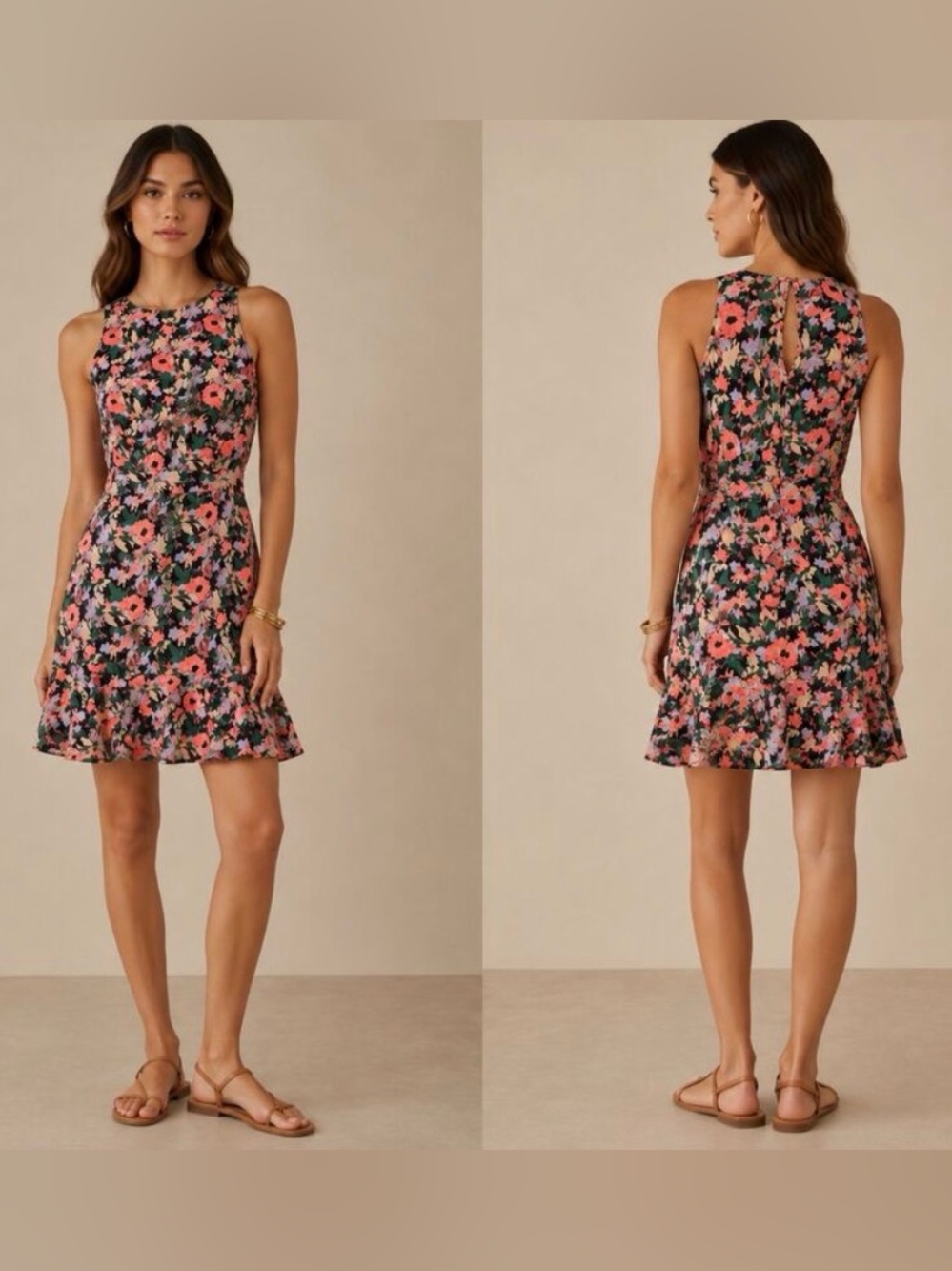 J.Crew Mercantile Ruched-waist Dress in a Neon Floral Multi print